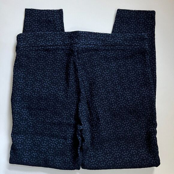 Nanette Lepore Blue Flower Pattern Mid-Rise Skinny Ankle Leggings Pants M NWOT - Picture 3 of 3